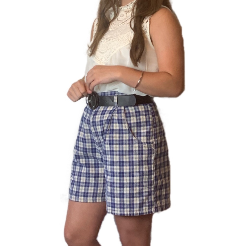 Vintage Gitano 10 Plaid Linen Blend High Waisted